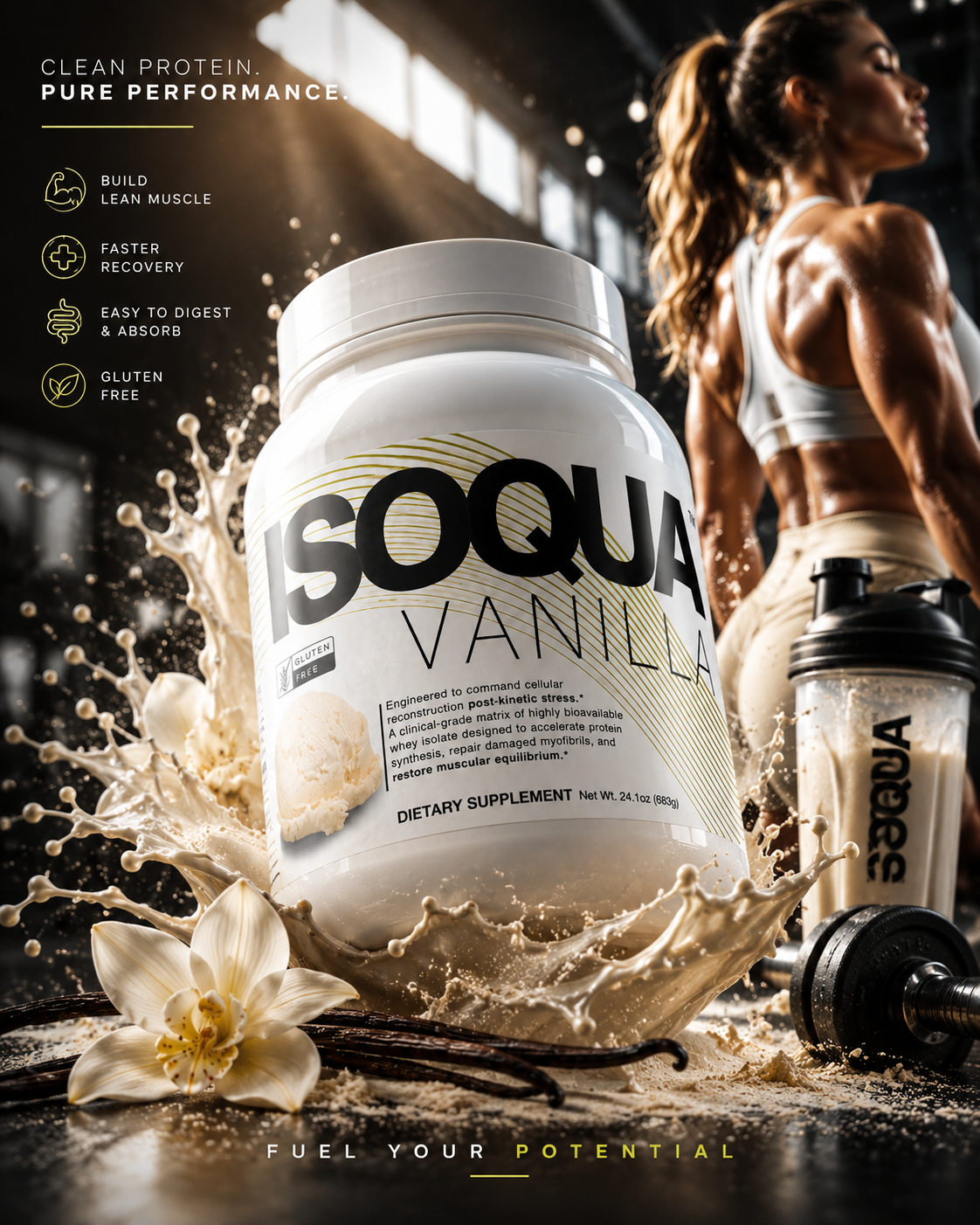 ISOQUA™ (Vanilla) - 100% Whey Protein Isolate